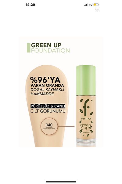 Flormar Green up Golden Natural 40 Foundation