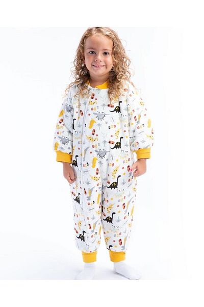 Mai Perla Winter Long Sleeve Double Layer Organic Flannel Baby Dinosaur Pattern 100% Cotton Kids Baby Sleeping Bag 2.5 Tog