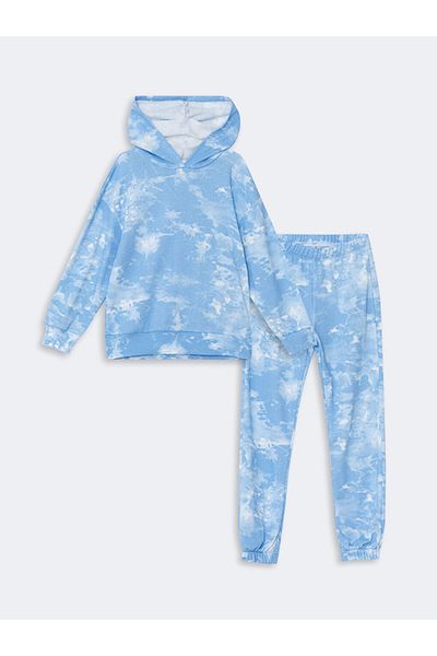 LC Waikiki Girl's Hooded Blue Tracksuit Set