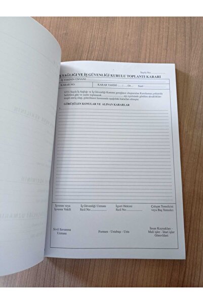 Gülşen Kırtasiye Business Health and Safety Board Decision Notebook