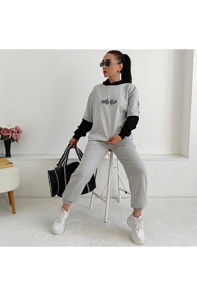 6 butik altı üstü butik Σετ αθλητικές φόρμες με εμπριμέ μανίκια