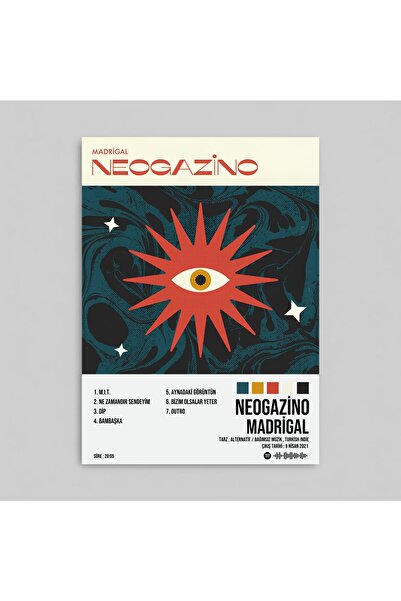 Orendart Madrigal - Neogazino Spotify Çerçevesiz Tasarım Poster