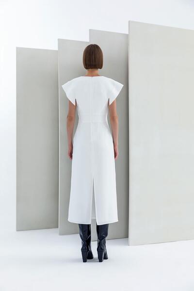 KAMEYA Stripes Pattern Slit Dress 25W40626