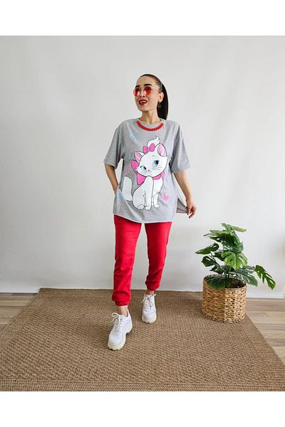 6 butik altı üstü butik Σετ αθλητικής φόρμας με κρεμαστό σχέδιο Cat