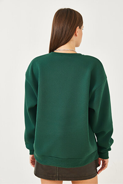 Bianco Lucci Dámská mikina s potiskem tří nití se zvýšeným srdcem