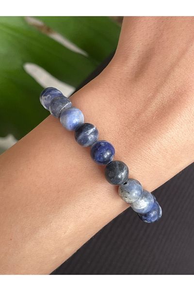 Crystalclem Sodalite 8 mm Natural Stone Bracelet Throat Chakra
