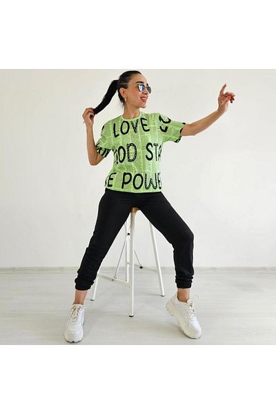 6 butik altı üstü butik Σετ αθλητικών φόρμας Lettering Detail