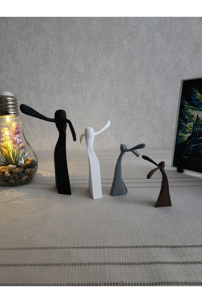 ALTINDAL Home 4'lü Tavşan Biblosu Seti - Dekorasyon Biblo Heykel Figür Dekor Ev  Dekorasyon  ALTINDAL Home