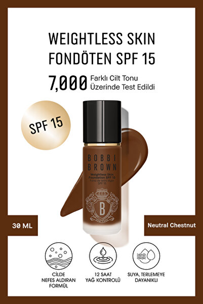 BOBBI BROWN Weightless Skin 24 Saat Kalıcı Fondöten SPF 15 - Doğal ve Mat Bit...