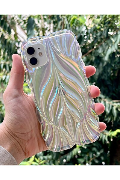 HYPERSOFT Iphone 12 ve 12 Pro (6.1 inç) Uyumlu Hologramlı Yaprak Desenli Lux ...