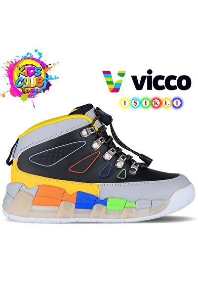 Vicco Ellen Phylon Kauçuk Taban Ortopedik Işıklı Çocuk Bot SİYAH