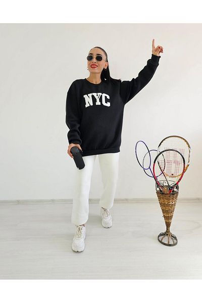 6 butik altı üstü butik Σετ αθλητικών φόρμων Ontu Nyc Print
