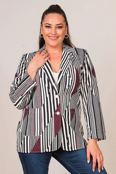 Lady Majestic Jachetă cu dungi mari
