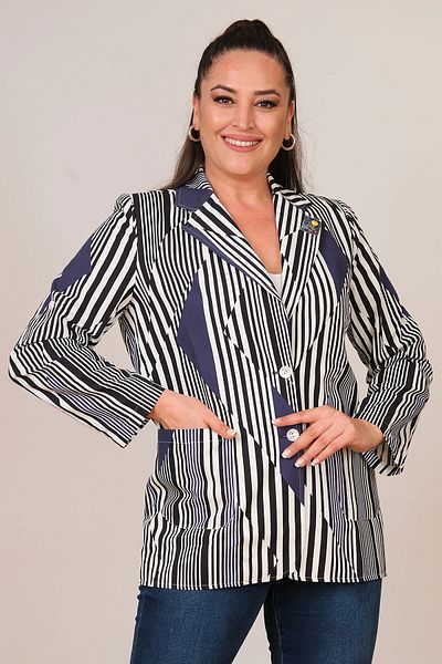 Lady Majestic Jachetă cu dungi mari