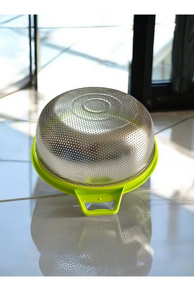 Enfa 35cm Strainer - Stainless Steel Vegetable Pasta, Multi-Purpose and Tight Hole