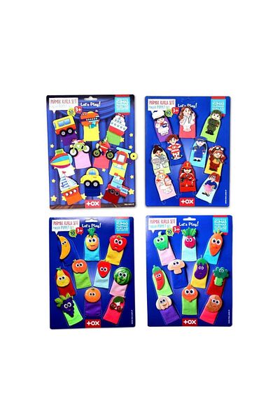 Tox Lisinya247 4 Set - 40 Pieces Fruits, Vegetables, Professions and Vehicles Finger Puppet