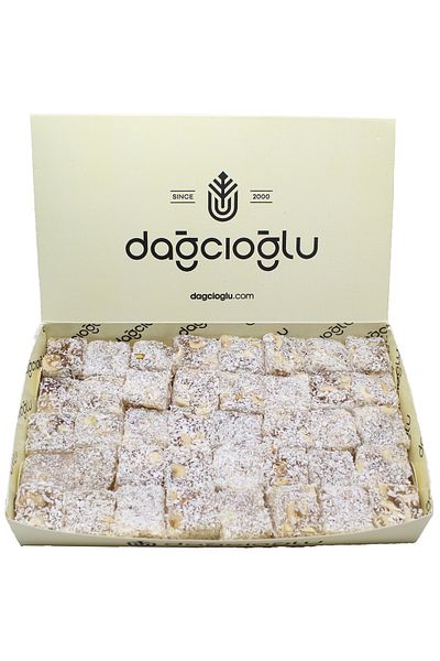 Dağcıoğlu Square Turkish Delight with Coconut and Hazelnut 250 Gr