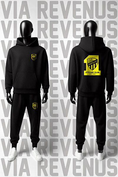 Vordevia طقم رياضي للجنسين من Ittihad FC مطبوع عليه سويت شيرت وسراويل رياضية واسعة