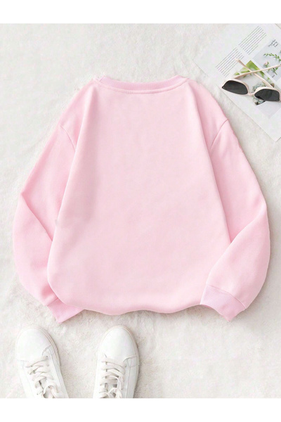 Mad&Calf Γυναικείο φούτερ με στάμπα κόκκινο κεράσι Oversize Fleece