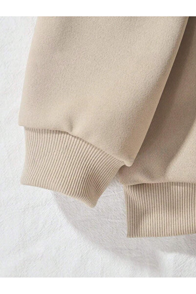 Mad&Calf Women's Red Cherry Printed Oversize Fleece Sweatshirt