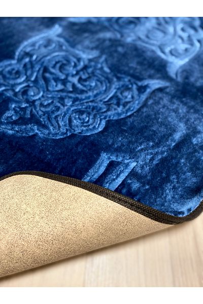 FeelHome Tashkent Deluxe Αντιολισθητική Βάση Super Soft Absorbent Luxury Printed Χαλάκι μπάνιου 2 τεμαχίων μπλε