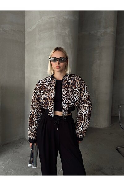 Jeevee Leopard Pattern Crop Coat