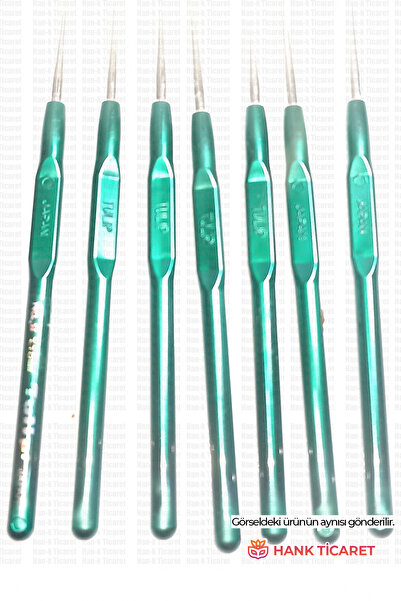 HANK TİCARET 1 Adet Tığ Dantel Örgü Tığı Plastik Yeşil Saplı 1,50 Mm