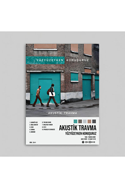 Orendart YÜZYÜZEYKEN KONUŞURUZ - Akustik Travma Albüm Spotify Çerçevesiz Tasarım Poster