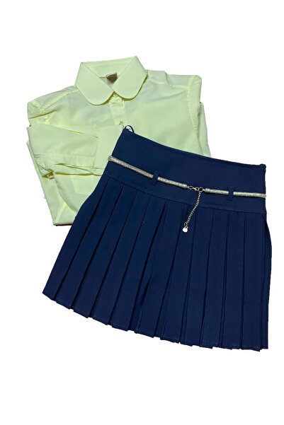 Nacar KIZ ÇOCUK SARI GÖMLEK VE PİLELİ ETEK 29 EKİM