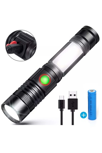 Watton Black WT-601 Zoomlu ve Geniş Açılı P50 Led Şarjlı El Feneri