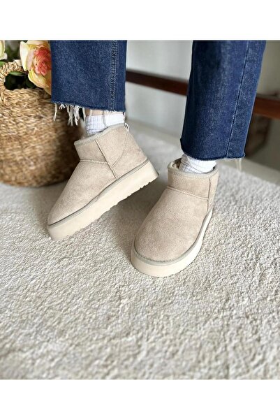 VANİLLA LİFE Kadın Içi Kürklü Kışlık Süet Yarım Bot&bootie