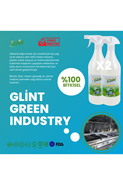 GLİNT Green Industry 2 X 1 Lt. %100 Bitkisel Yüzey Ahşap Parke Mobilya Temizleyici