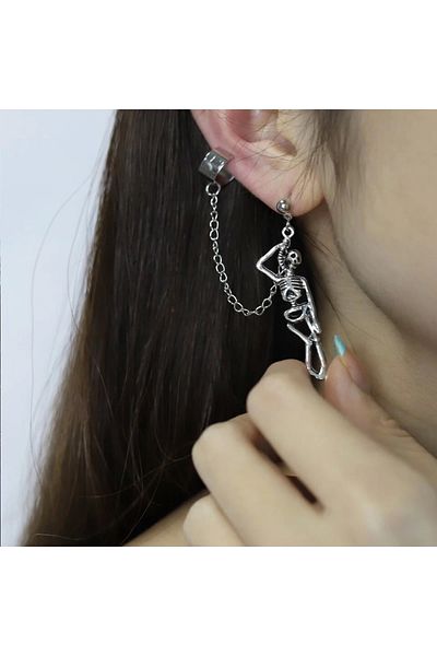 DarkellaStore Gothic Gothic Punk Skeleton Cartilage Earring