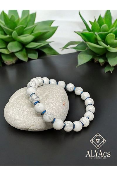 alyacs Natural Howlite Stone Bracelet