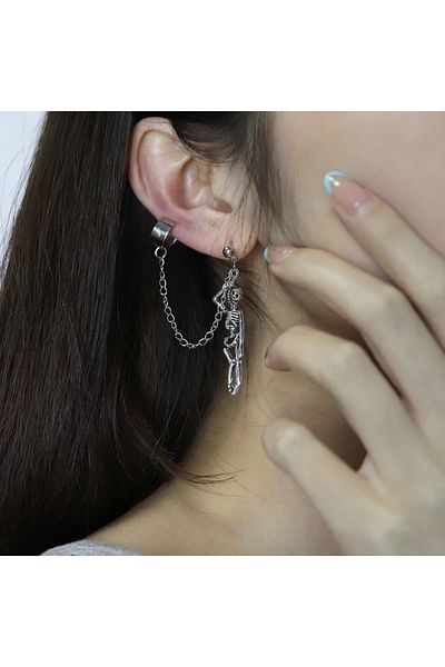 DarkellaStore Gothic Gothic Punk Skeleton Cartilage Earring
