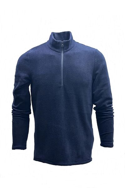 NJM SPORT WEAR Φλις φούτερ Navy Blue Half Zipper Fit Bato Collar Anti-pilling Χωρίς κρύο