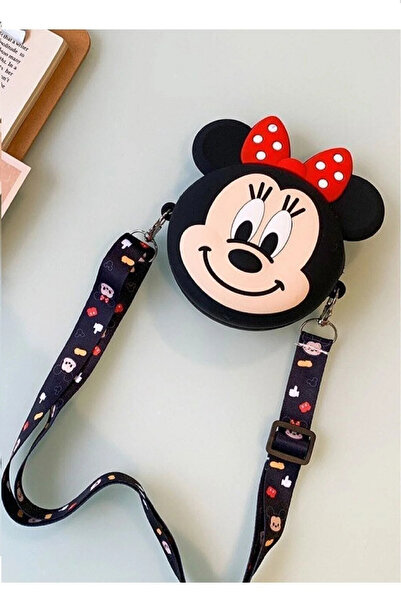 Genel Markalar Minnie Mouse Kız Çocuk Silikon Çanta Cüzdan.