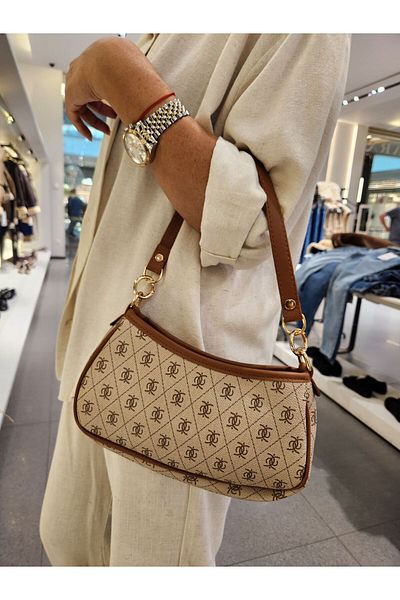 Mercan Stores Women's Adjustable Cross Strap Patterned Stylish Minimal Bag Hand and Shoulder Bag