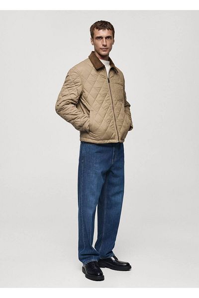 MANGO Man Corduroy Collar Quilted Jacket