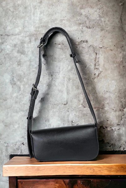 Becha Black Matte Asymmetrical Women's Baggage Shoulder Bag