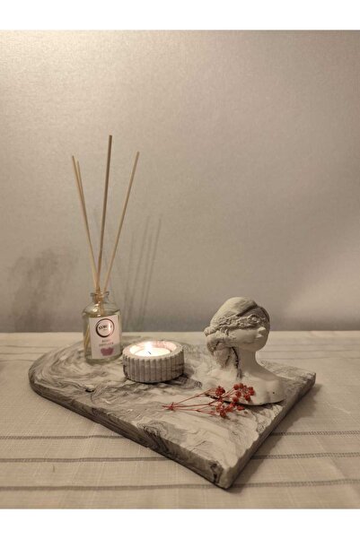 aymumi home Dekoratif Özel Tasarım Beyaz ve Siyah Set(tealight mum hariçtir)