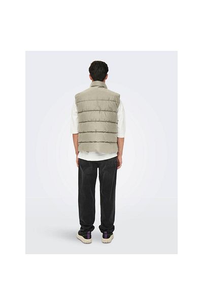 Only & Sons Onsmelvın Life Puffer Vest Otw Vd Beige