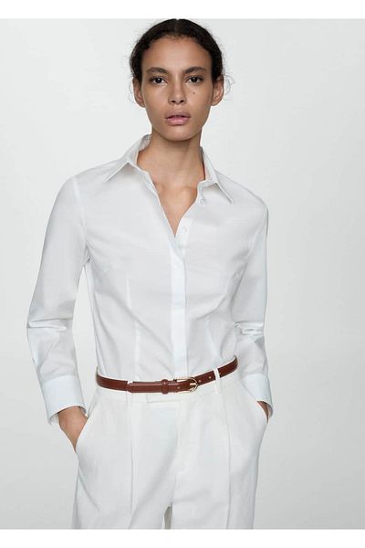 MANGO Woman Cămașă slim-fit din bumbac