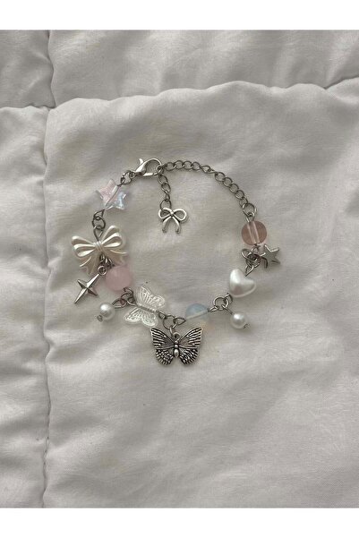 bettymettys Opal Taşlı Kelebek Charmlı y2k Fairycore Tasarım Bileklik