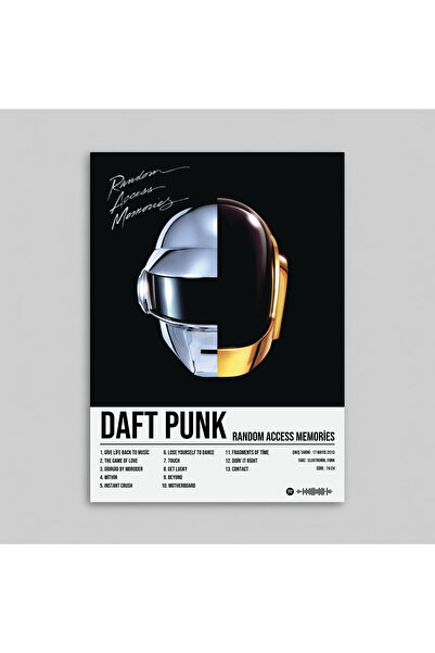 Orendart Daft Punk - Random Access Memories Albüm Spotify Çerçevesiz Tasarım Poster