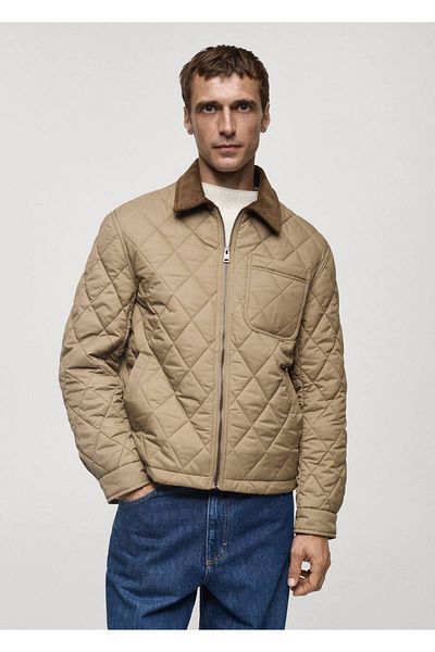 MANGO Man Corduroy Collar Quilted Jacket