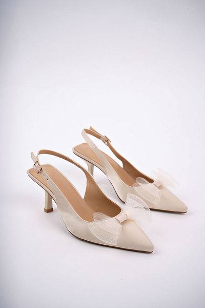 Sapin Pointed Toe Bow Thin Heeled Women's Shoes (THE EXACT SIZE YOU USE IS RECOMMENDED) 7279