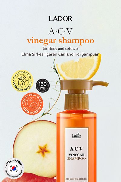 Lador Šampon pro lesk s výtažkem z octa - Revitalizující pokožku hlavy, 430 ml
