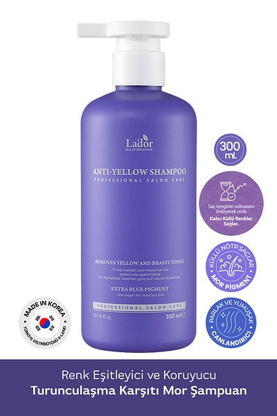Lador Color Equalizing and Protective Anti-Orange Purple Shampoo Lador Anti Yellow Shampoo 300ml