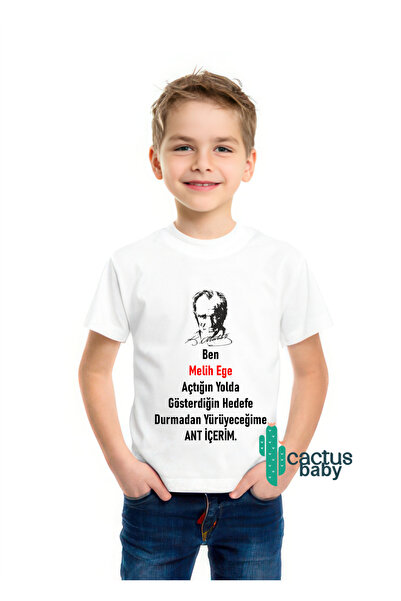 CACTUS COLLECTION ATATÜRK BASKILI İSME ÖZEL ÖN VE ARKA BASKILI TSHİRT